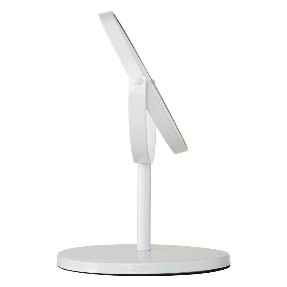 image 1 of Marisha White Metal Swivel Large Table Mirror | White