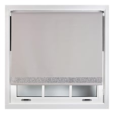 FURNISHED Thermal Blackout Roller Blinds with Glitter Edge - (W)55cm x (L)210cm | Grey | Grey | (W) 55cm x (L) 210cm