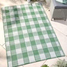 D & D Gingham Outdoor Rug Green