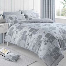 Velosso Maya Printed Cotton Blend Duvet Cover and Pillowcase Set Grey | Single