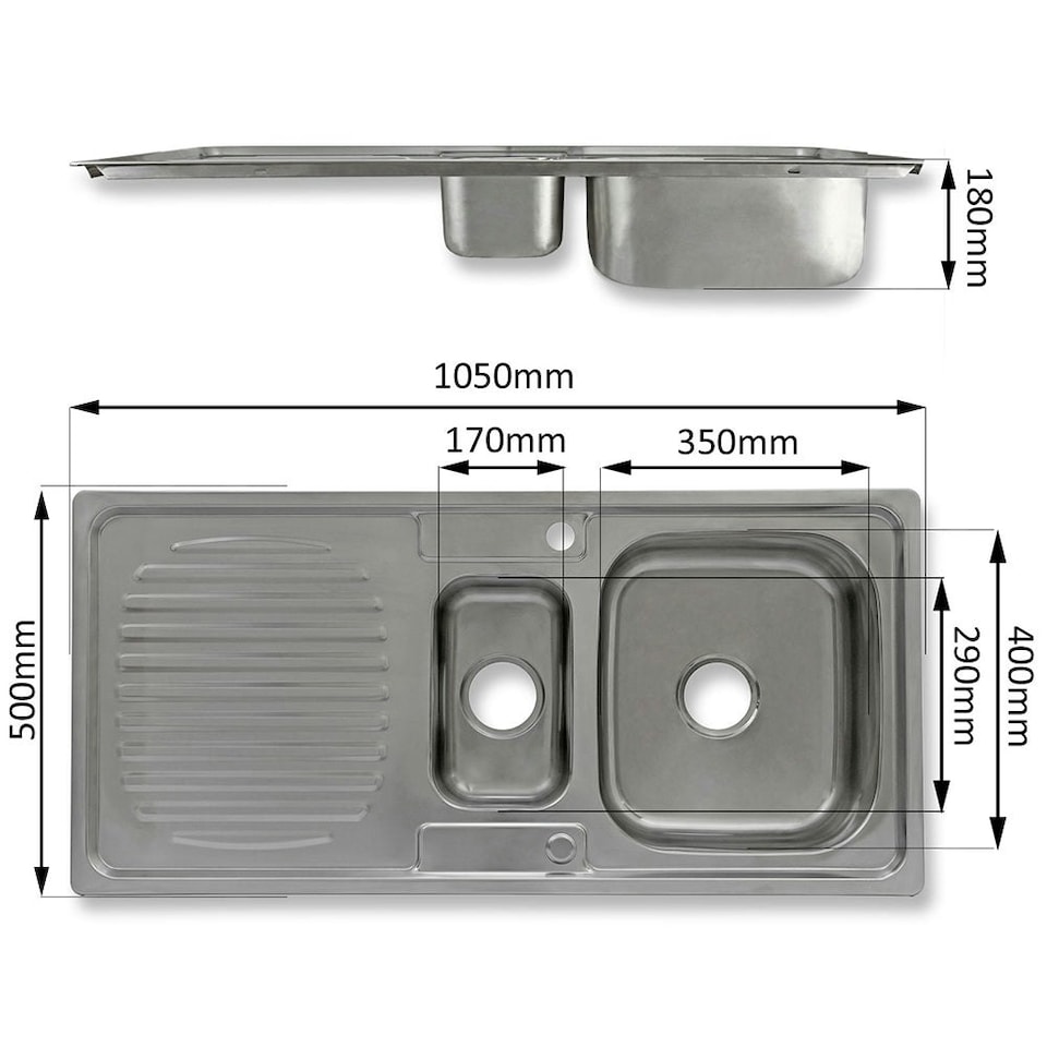 image 1 of Premium Stainless Steel Kitchen Sink & Padstow Tap Silver