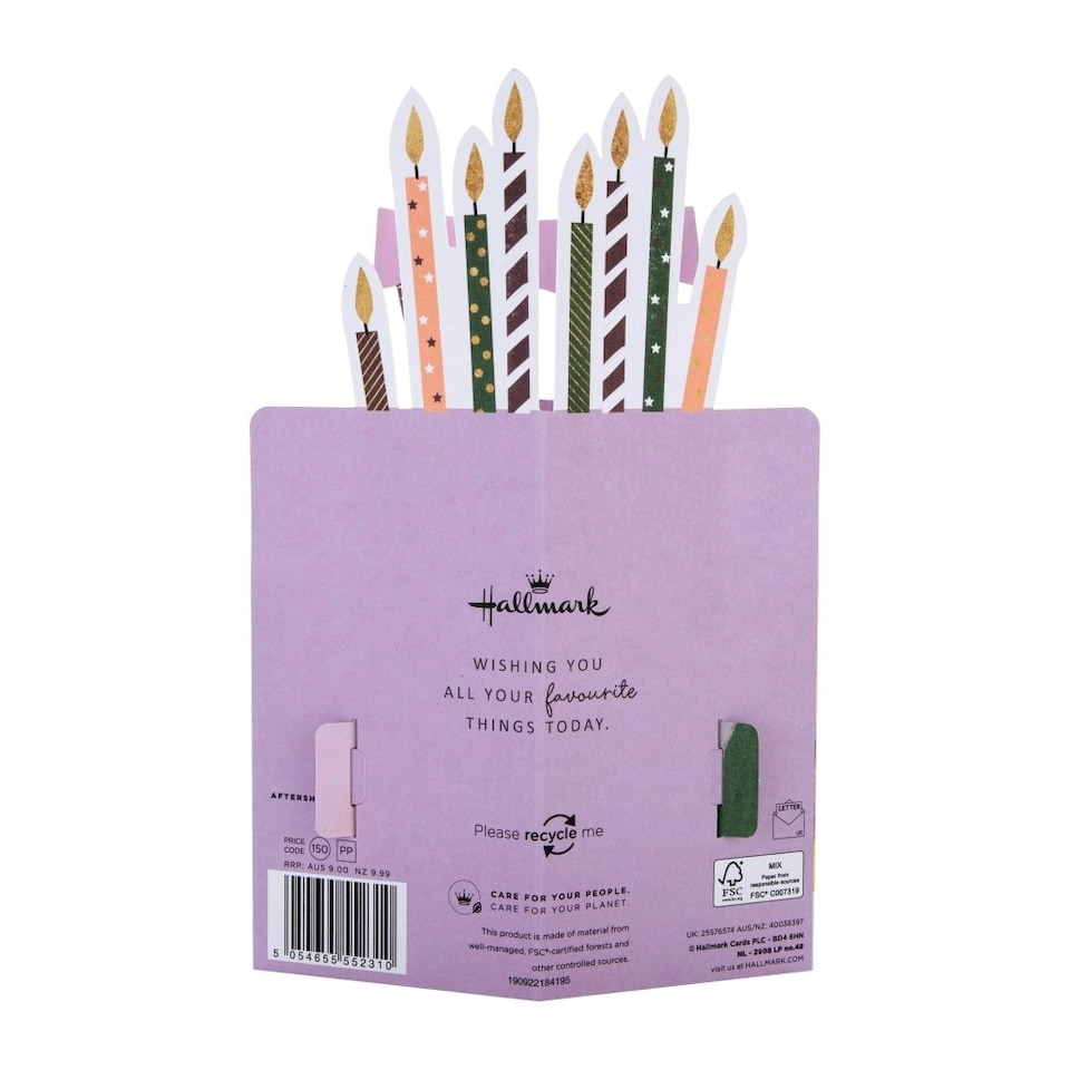 image 1 of 3D Pop Up Tiered Cake & Candles Design Birthday Card