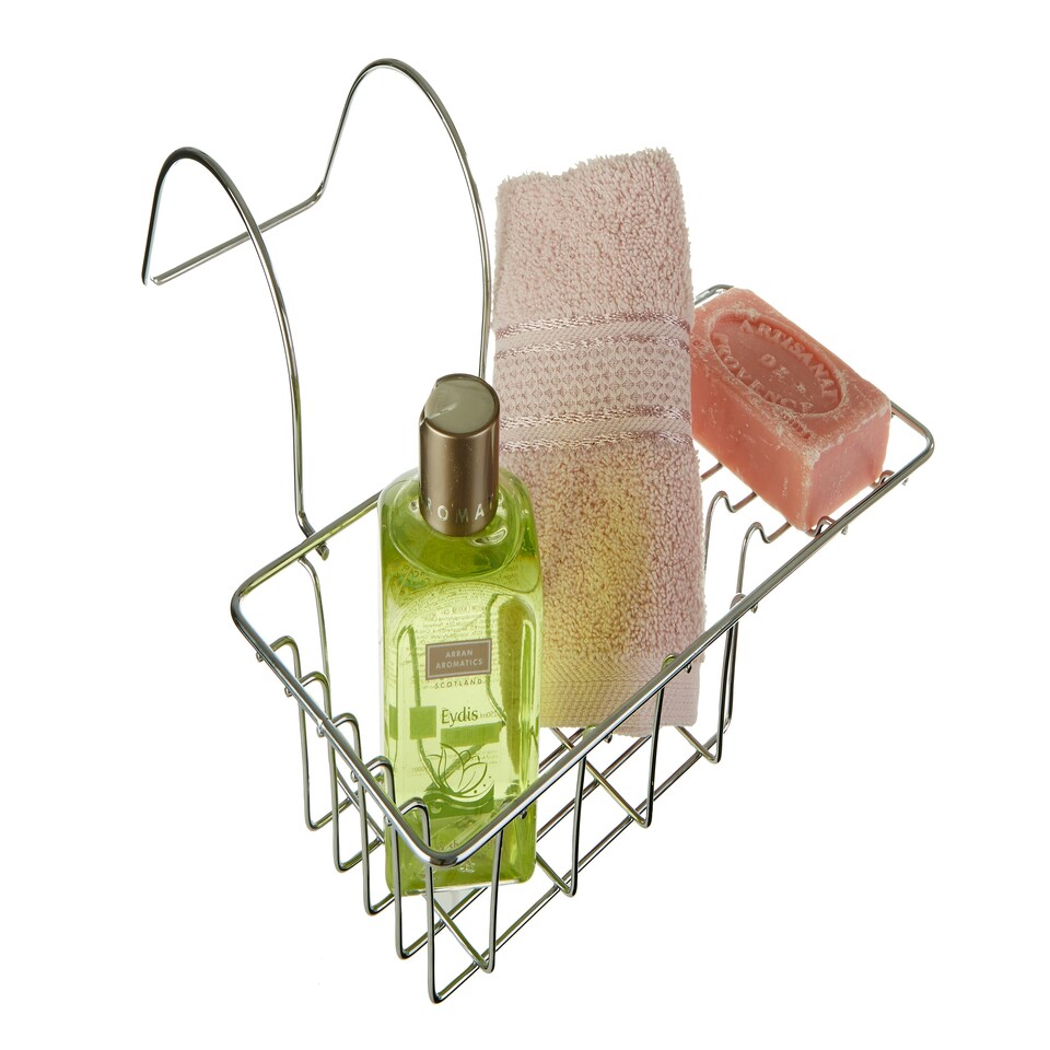 image 1 of Dara Chrome Wire Over Side Bath Rack Silver