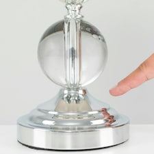 ValueLights Gatto Silver Table Lamp Silver Shade
