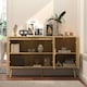 image 4 of Sideboard 3 Rattan Doors Solid Wooden Legs Cabinet Home Living Room Furniture