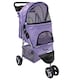 image 3 of Pet Stroller Dog Cat Puppy Pram Pushchair Travel Cart Jogging Buggy Carrier (Purple Dot with Cover)