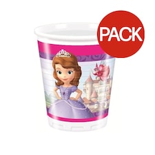 Sofia The First Plastic 200ml Party Cup (Pack of 8) - Pink/Purple - One Size