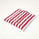 image 1 of Homescapes Seat Pad Luxury Cotton Stripe Indoor Outdoor Garden Dining Cushion | Red | 40 x 40 cm | 1