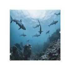 Schooling SharksWestern Australia Designer Splash Back | White