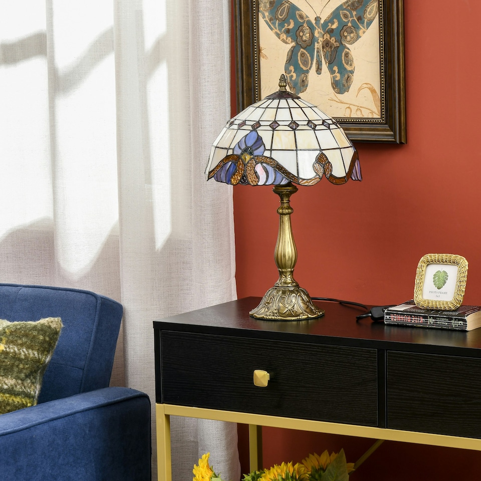 image 1 of HOMCOM Decorative Table Lamp, for Bedroom Living Room, Bulb not Included