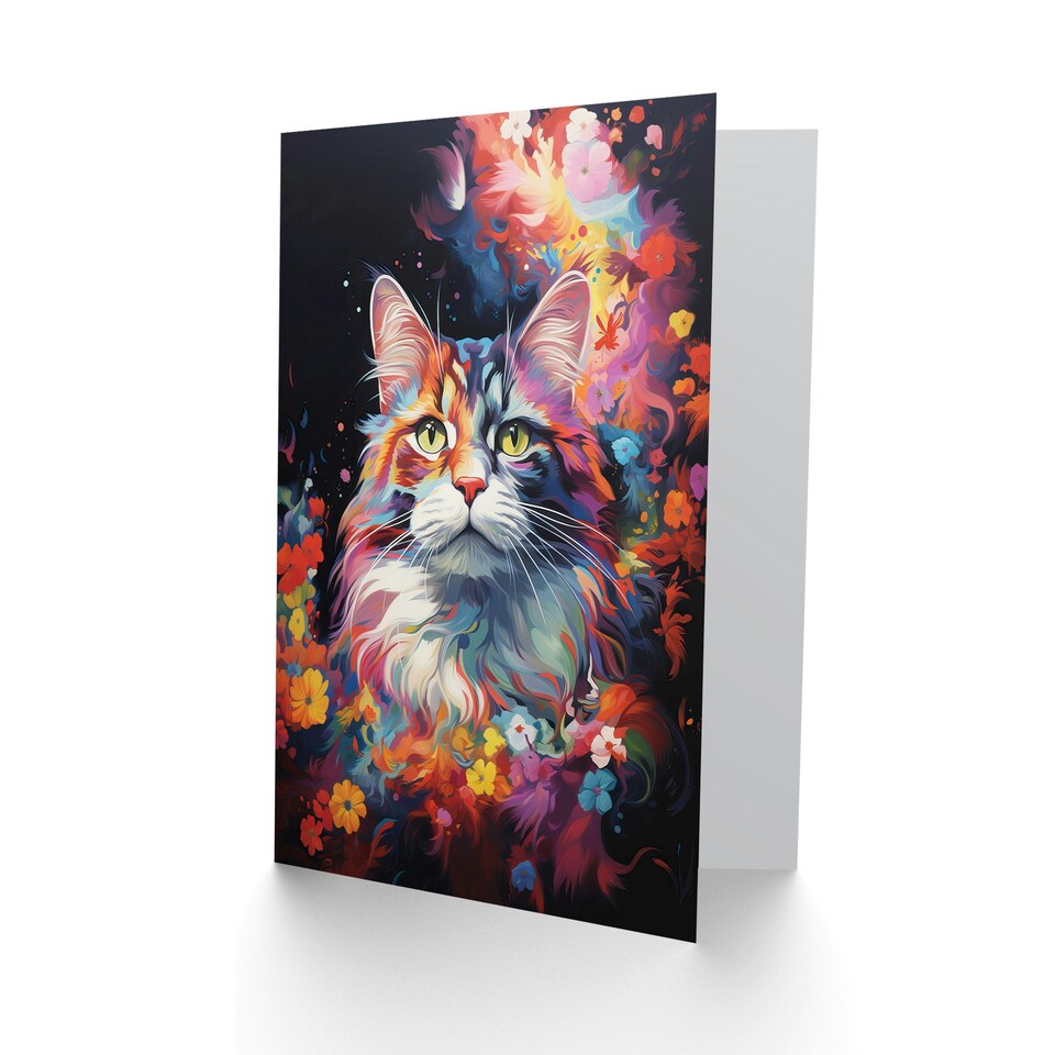 image 1 of Norwegian Forest Lover Pet Portrait Blank Art Card