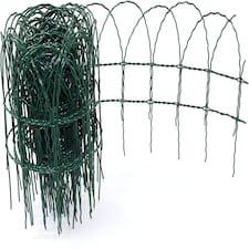 Garden Border Fence Lawn Edging Green PVC Coated Wire Edge Fencing 10m (Height 250mm)