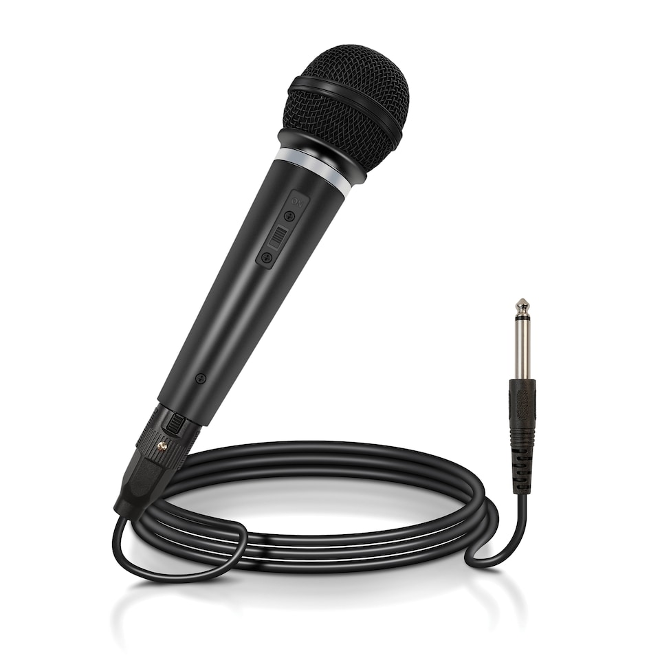 image 1 of Soundlab Dynamic Vocal Microphone With Fixed 3m 6.35mm Jack Lead Black