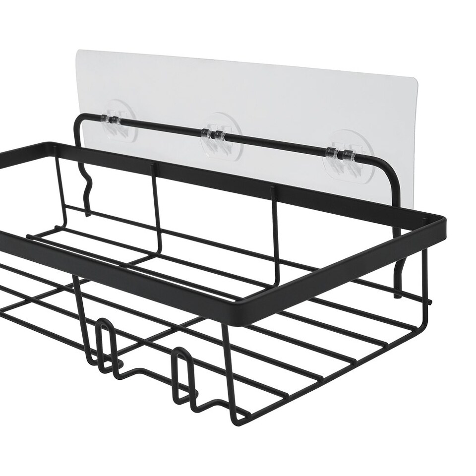 image 1 of Living and Home 4Pcs No-Drill Shower Caddy Set with Wall Stickers