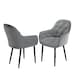 image 5 of Set Of 6 Anika Modern Velvet Dining Chair Padded Seat Metal Legs (Grey)