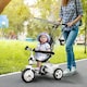 image 6 of HOMCOM 6 in 1 Kids Tricycle w/ Removable Handle for 1.5+ year, White
