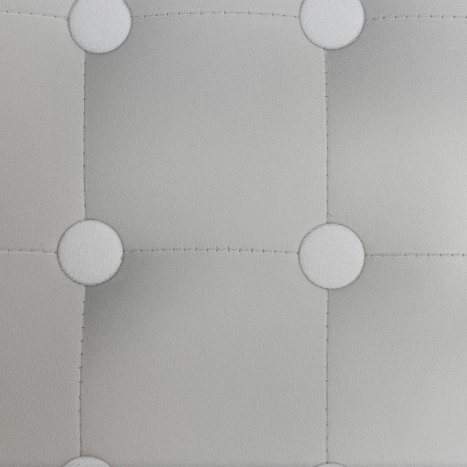 image 1 of HOMCOM Square Footstool Small Ottoman w/ Wood Legs for Bedroom Light Grey | Grey