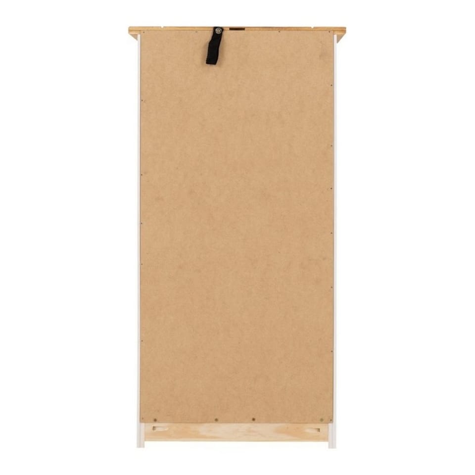 image 1 of Panama 5 Drawer Chest - L44 x W46 x H89.5 cm - White/Natural Wax