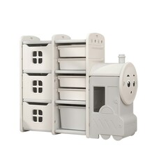 Living and HomeTrain-Shaped Toy Storage Rack with Drawers - 96*33*85cm