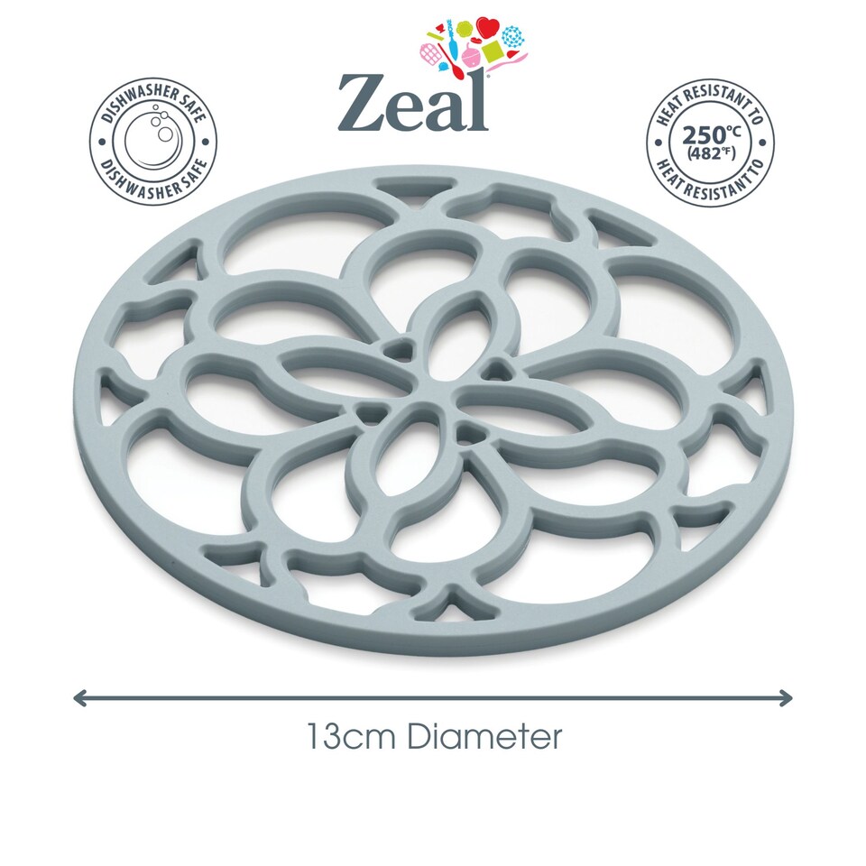 image 1 of Zeal Mini Silicone Heritage Circular Trivet, 13cm, Duck Egg Blue