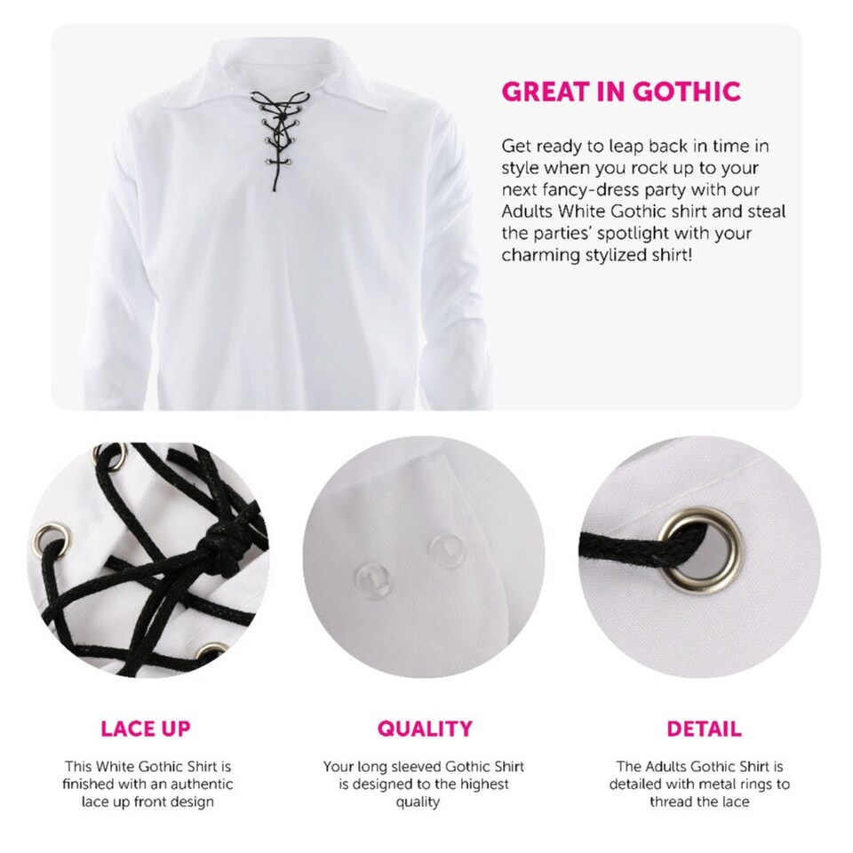 image 1 of White Gothic Shirt White | XL