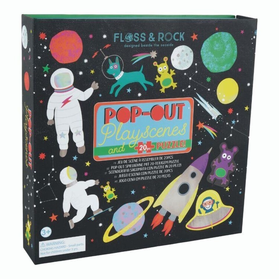 image 1 of Floss & Rock Pop-Out Playscenes & 20 Piece Puzzle - Space