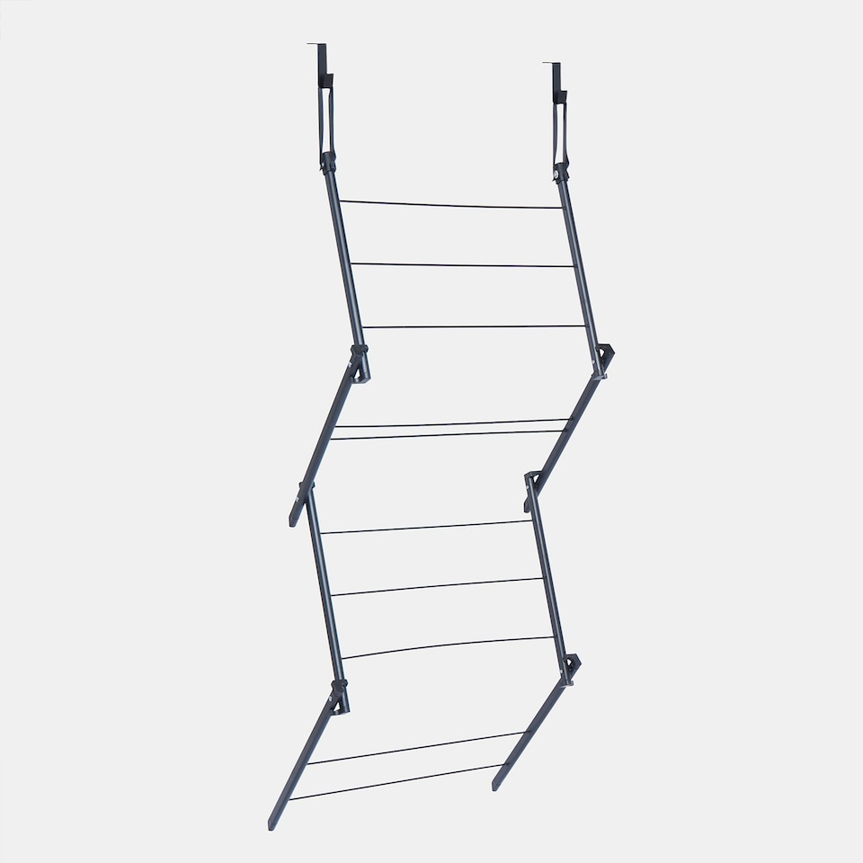 image 1 of OHS Over Door 5M Clothes Airer Utility Caravan Towel Clothes Drying Rack Hanger Compact