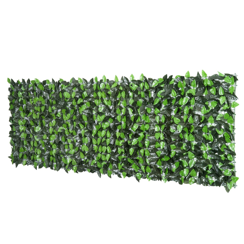 image 1 of Outsunny Artificial Leaf Hedge Screen Privacy Fence Panel for Garden 3Mx1M