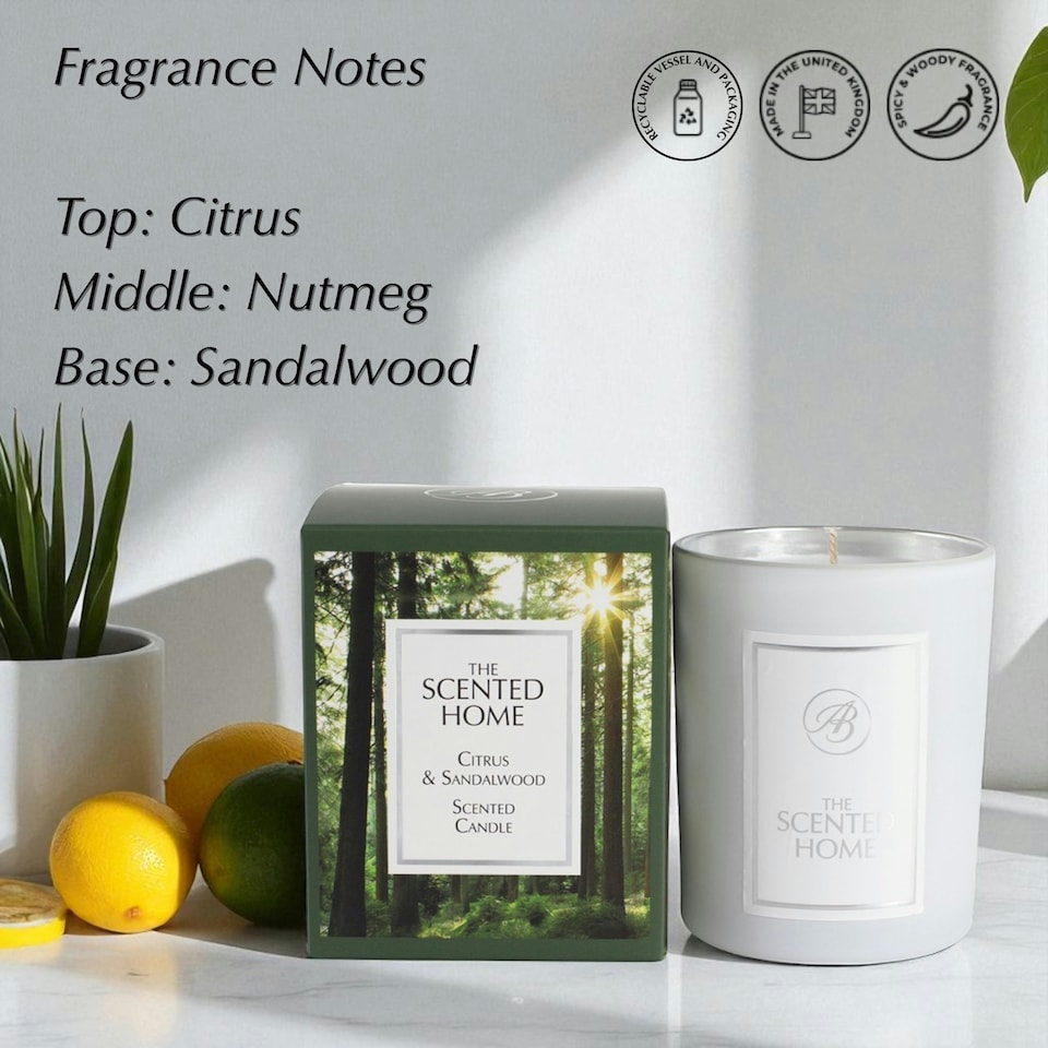 image 1 of Ashleigh & Burwood Citrus & Sandalwood Scented Jar Candle 170g White