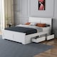 image 2 of 5ft King Size 4 drawer storage, Solid,strong,white painted wood bed frame.Wooden bedstead | White | King
