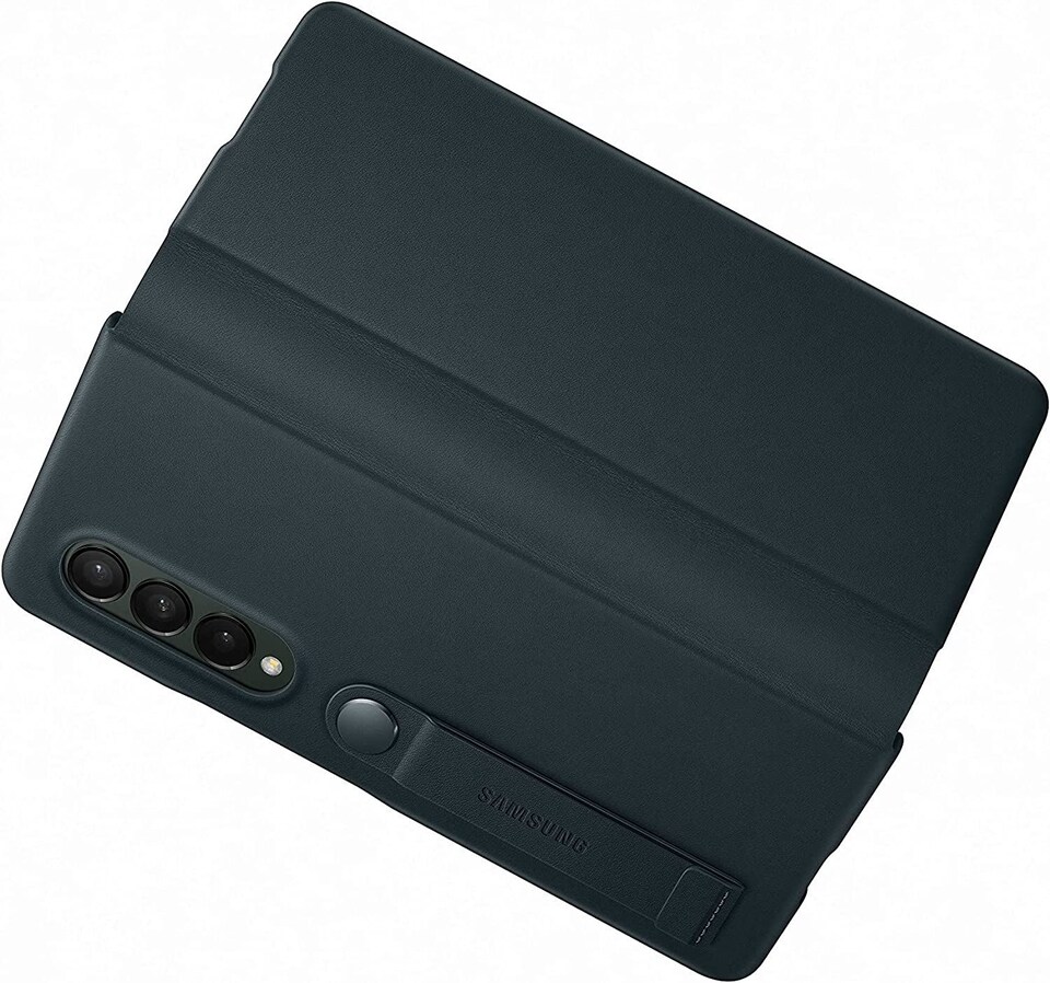 image 1 of Samsung Galaxy Z Fold 3 Leather Flip Cover Green - EF-FF926LGEGWW