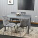 image 9 of Dining Table and 4 Grey Velvet  Chairs Grey  Glass Table 4 Velvet Chairs  Dining Room Furniture | Grey | 5