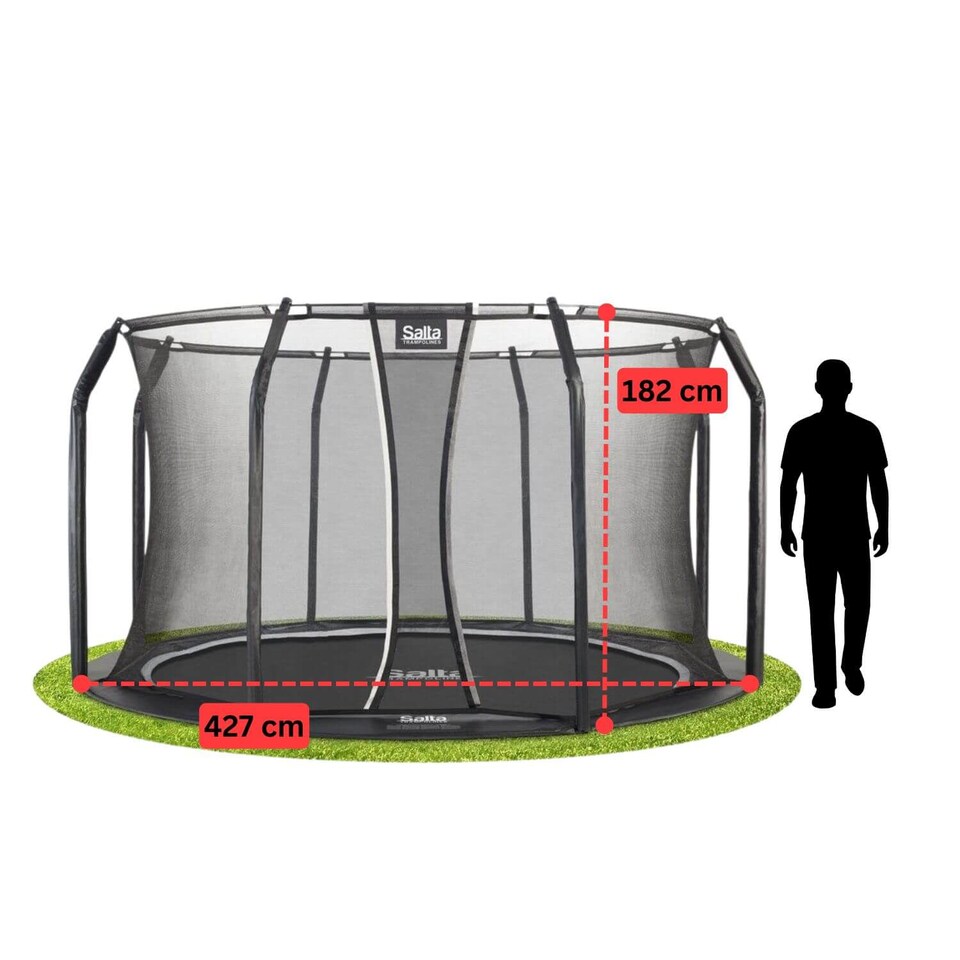 image 1 of Salta 14ft Royal Baseground Black Round Trampoline with Enclosure