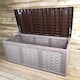 image 9 of HUGE XXL 634 Litre Rattan Sit On Cushion Garden Storage Seat Decking Box In Brown