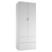 2-Door 2-Drawer Wardrobe White | Unit Colour: White
