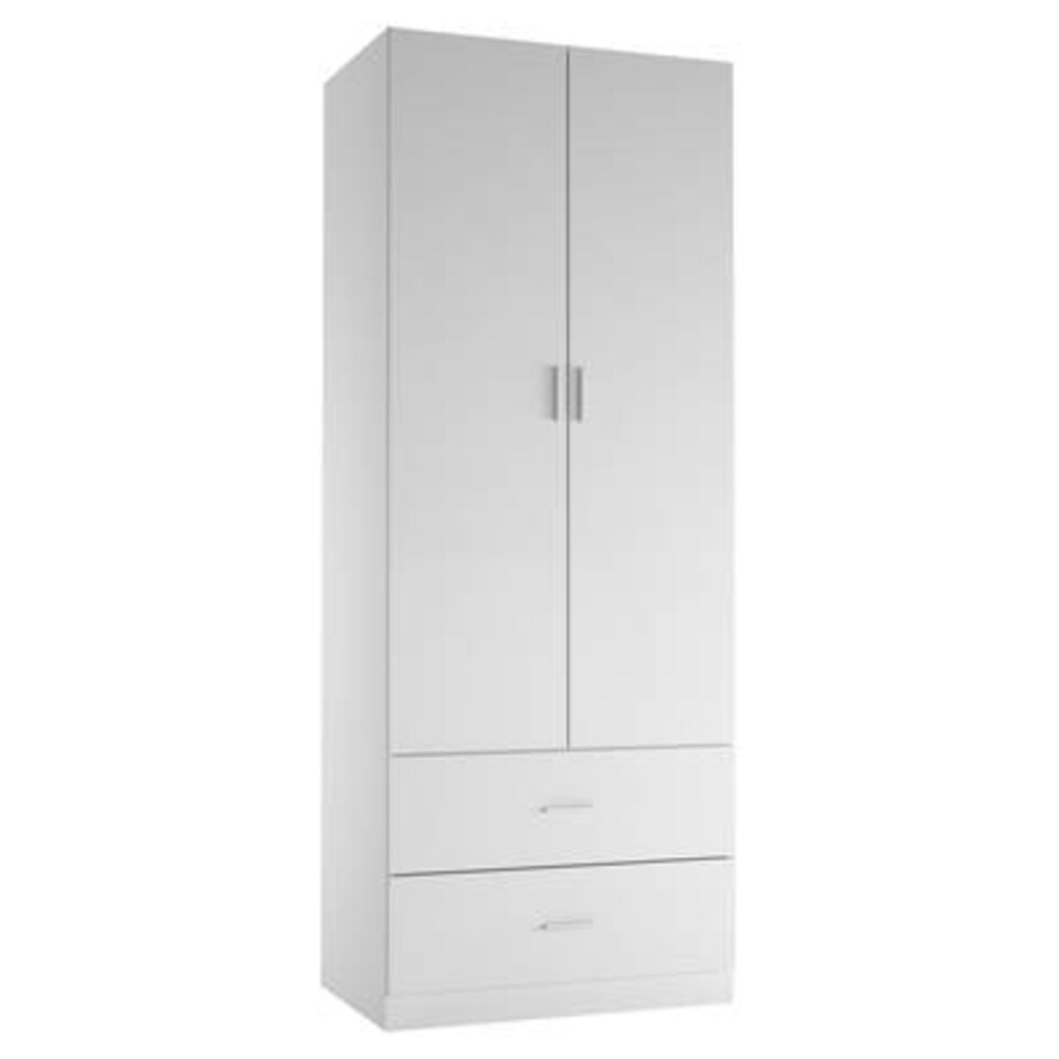 image 1 of 2-Door 2-Drawer Wardrobe White | Unit Colour: White