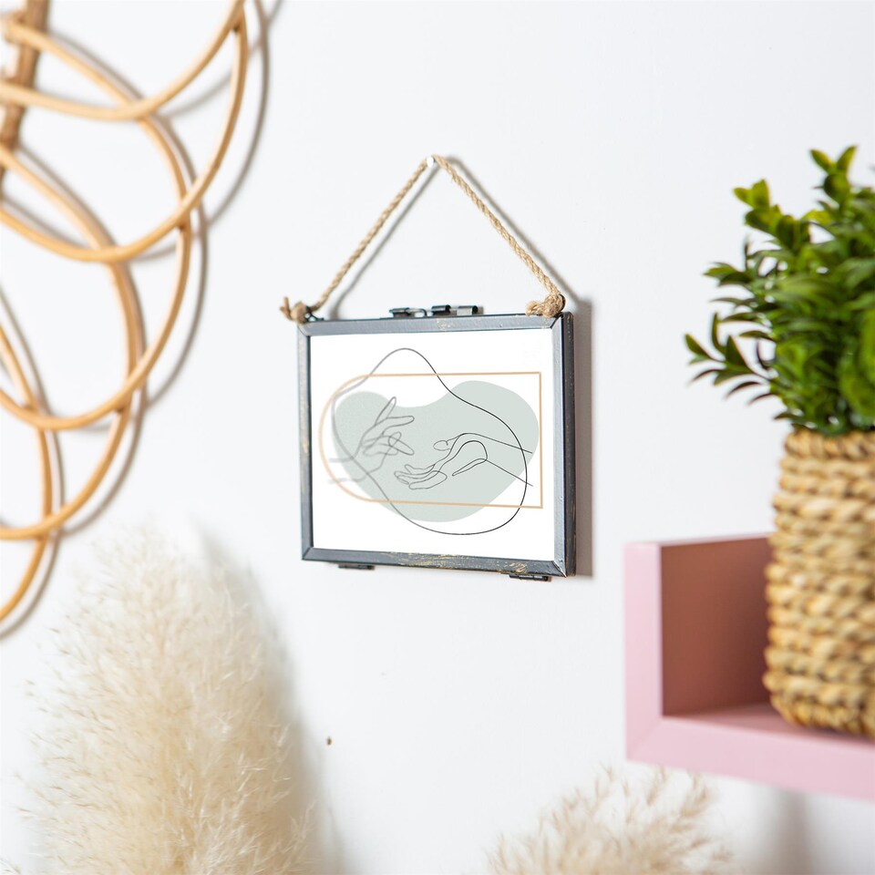 image 1 of Nicola Spring Hanging Metal Photo Frames - 6" x 4" - Black - Pack of 5 | Black | Black | One Size