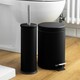 image 7 of Harbour Housewares Round Toilet Brush & Bin Set - Matt Black | Black | Matte Black