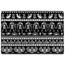 Heiroglyphs on Black (Rug) Black | Medium: 80x150cm