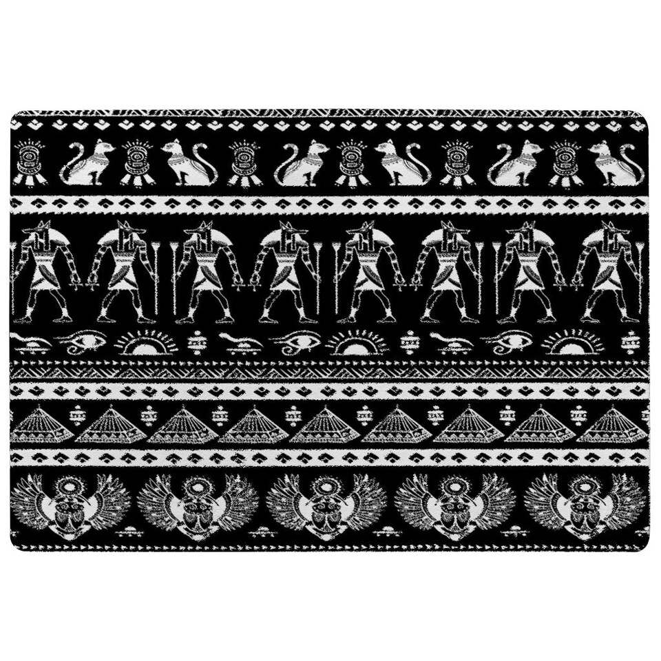 image 1 of Heiroglyphs on Black (Rug) Black | Medium: 80x150cm