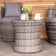 image 4 of Charles Bentley 3 Piece Rattan Stacking Outdoor Patio Furniture Set  - Grey