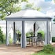 image 7 of Outsunny 3 x 4m Garden Gazebo Hexagon Pop Up Gazebo Party Tent Canopy Double Roof Instant Shelter with Netting and Carry Bag for Outdoor Patio, Grey