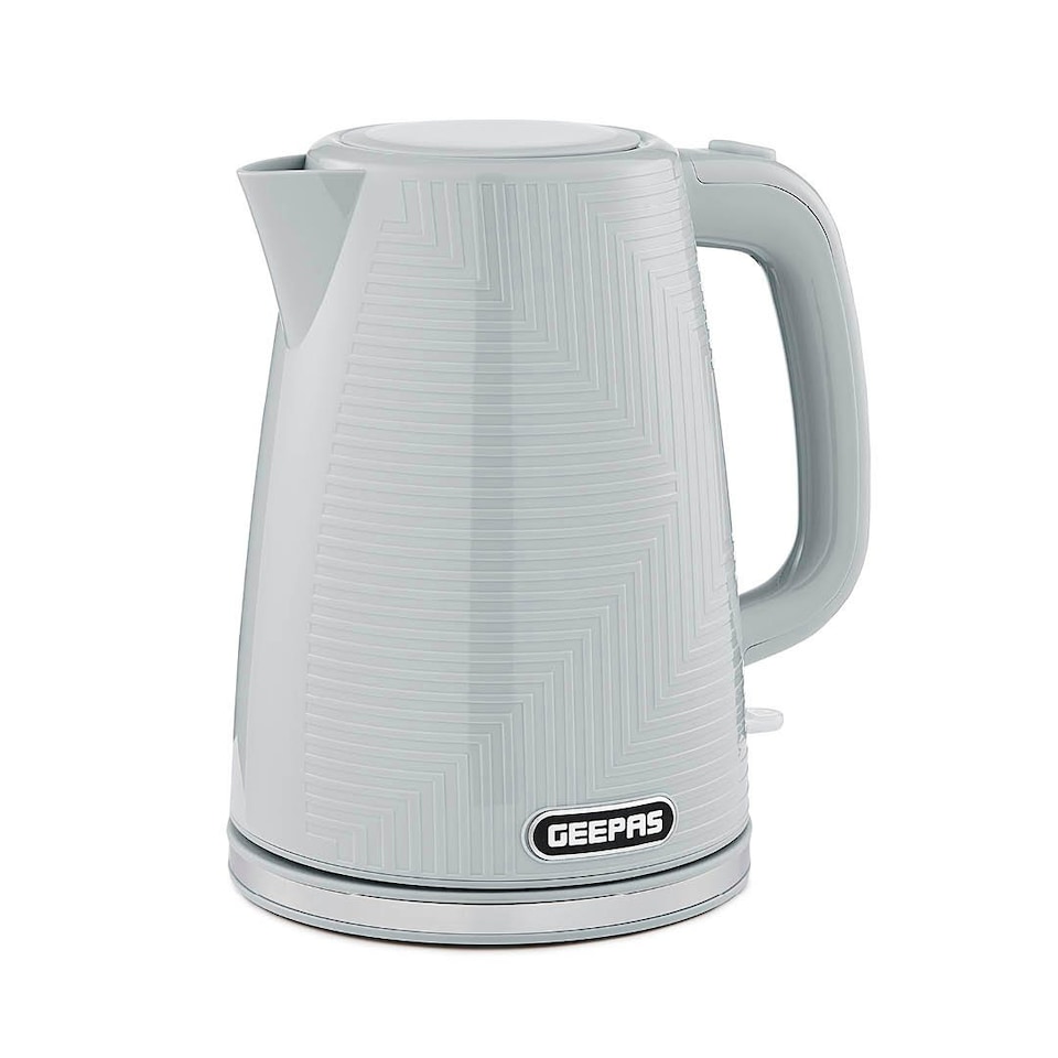 image 1 of GEEPAS 1.7L Cordless Electric Kettle 3000W Textured Premium Kettle with 360° Rotational Base | Concealed Heating , Cord Storage & LED Indicator - Grey