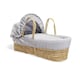 image 2 of Clair de Lune Waffle Palm Moses Basket With Folding Stand - Grey
