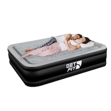 Get Fit Air Bed With Built In Electric Pump - Premium King Size - Blow Up Bed With 2 X Free Pillows - Elevated Inflatable Air Mattress | Black | Black / Grey | 1