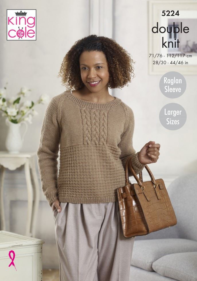 King Cole Majestic DK Knitting Pattern 5224, Cardigans and Sweaters for Women - 28 - 46 Inches