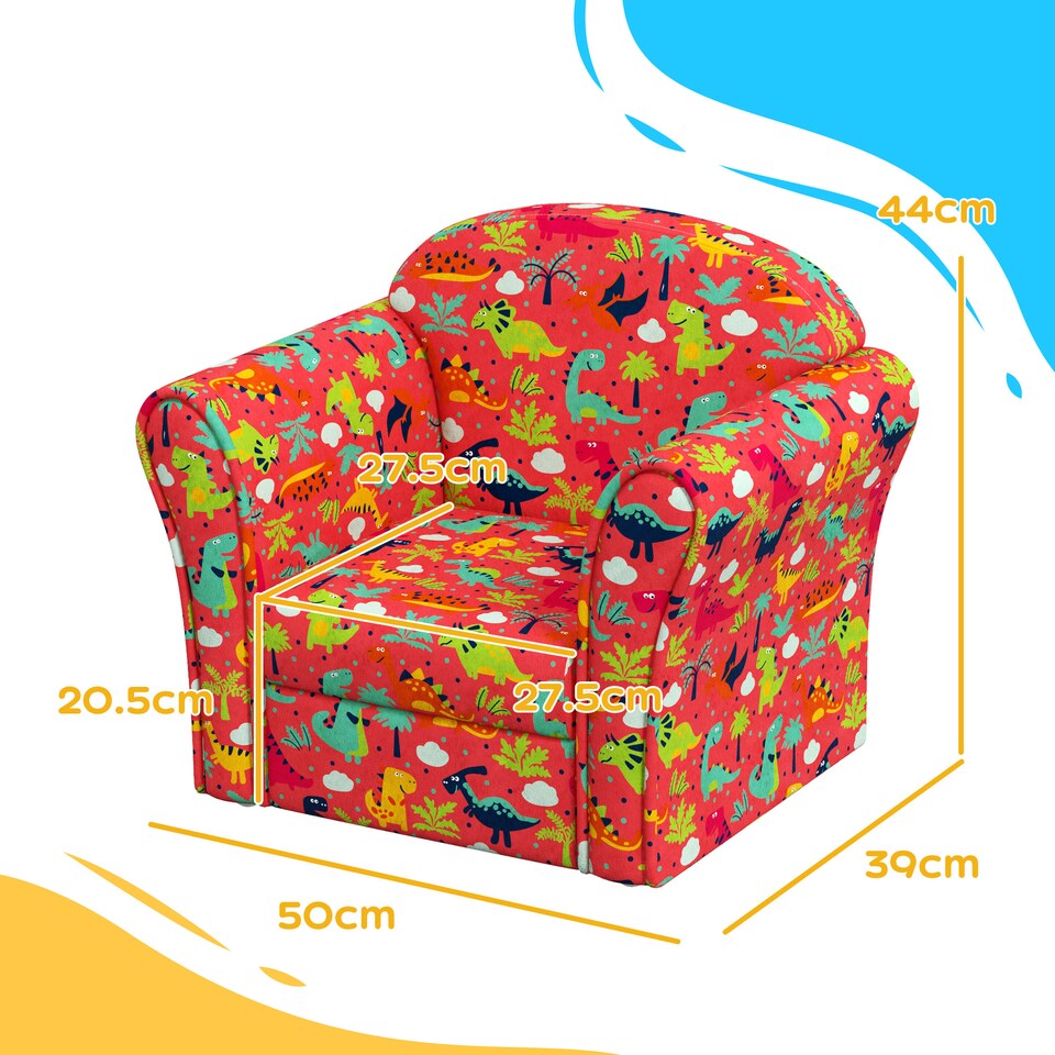 image 1 of AIYAPLAY Kids Armchair Toddler Sofa Chair Bedroom Playroom, Jungle Dinosaur