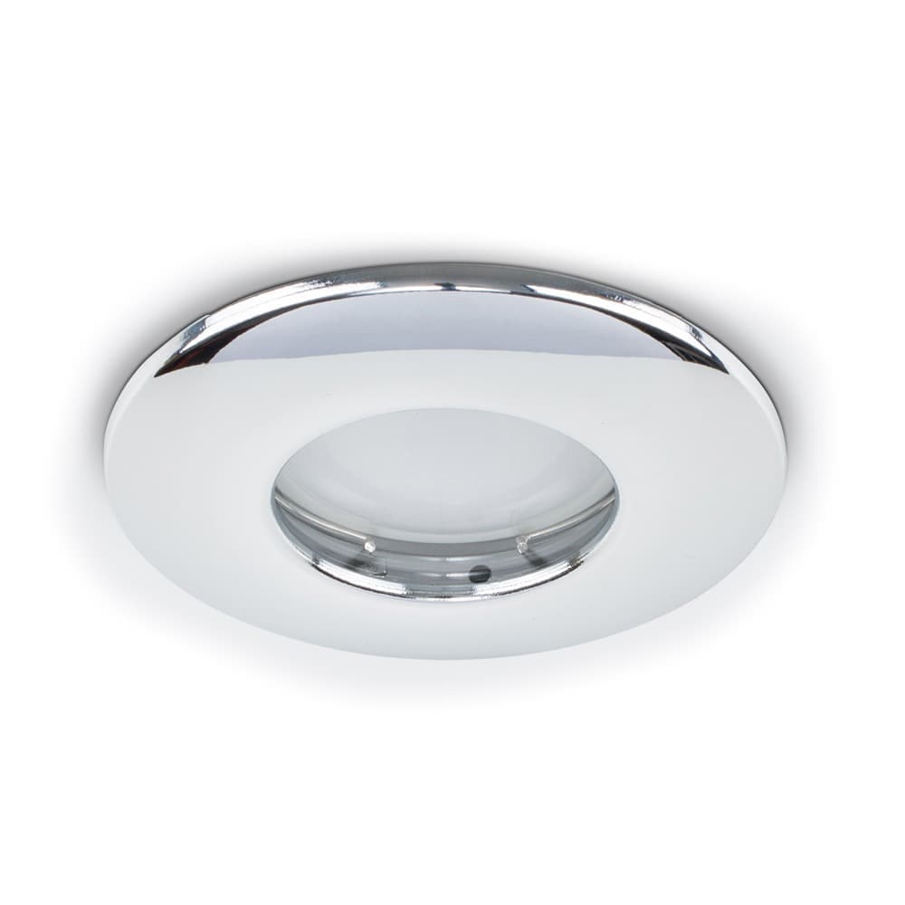 ValueLights Downlight Fire Rated IP65 Ceiling Light Fitting Single Pack in Metallic Silver