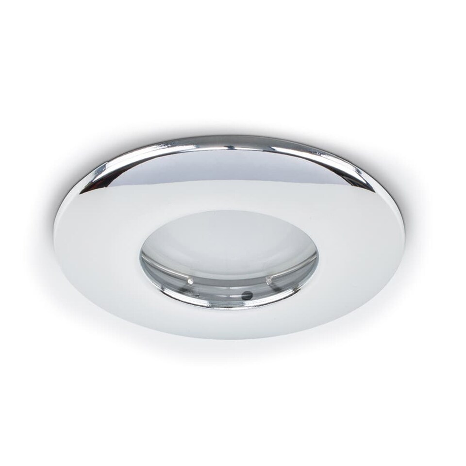 image 1 of ValueLights Downlight Fire Rated IP65 Chrome Ceiling Light Fitting Single Pack