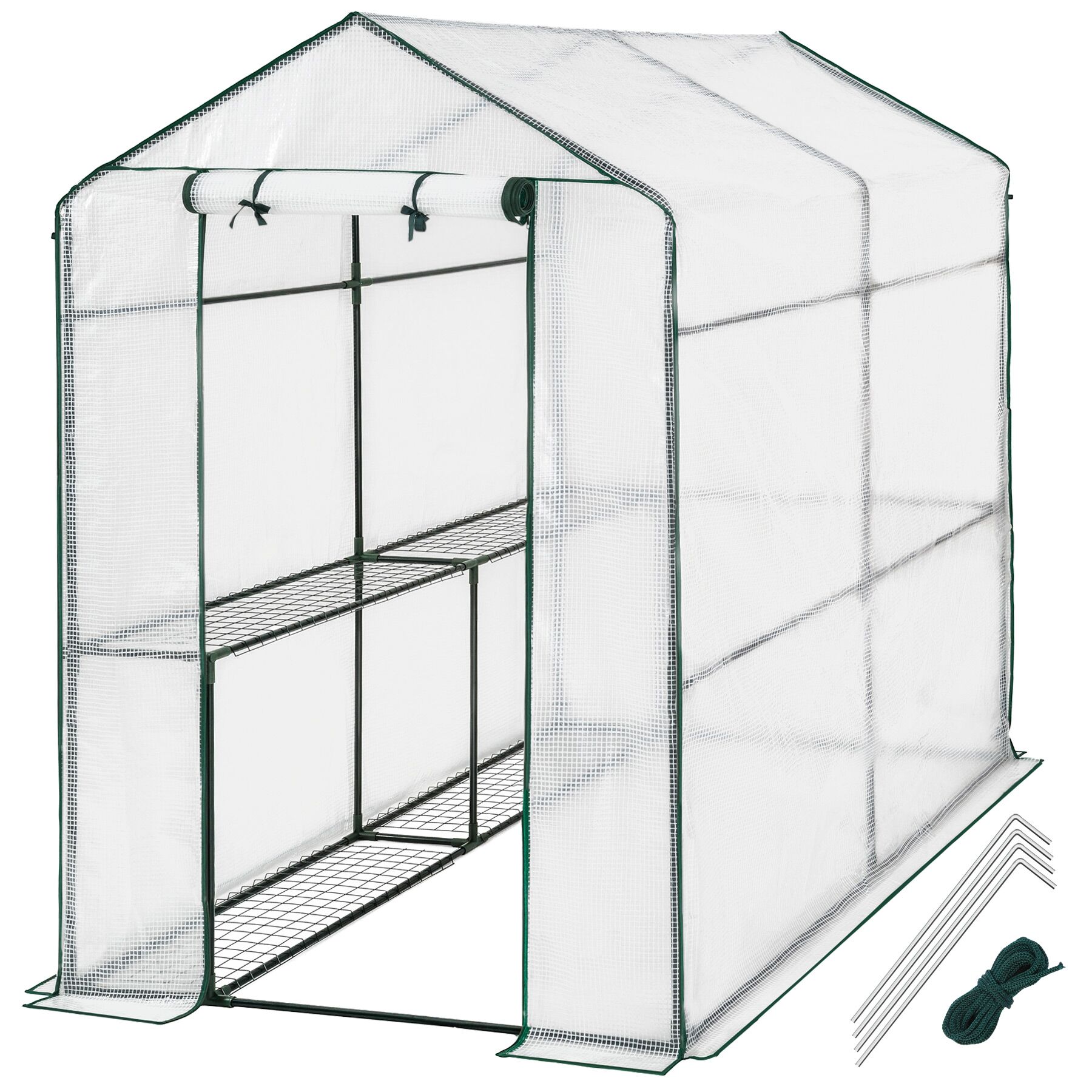Greenhouse - 4 shelf levels, tarpaulin cover, 186 x 120 x 190 cm